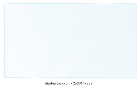 Clear, shiny acrylic sheet. Transparent plastic panel. Realistic glare and reflection on a see-through surface. Ideal for showcasing objects or designs. PNG glass