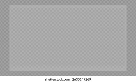 Clear, shiny acrylic sheet. Transparent plastic panel. Realistic glare and reflection on a see-through surface. Ideal for showcasing objects or designs. PNG glass
