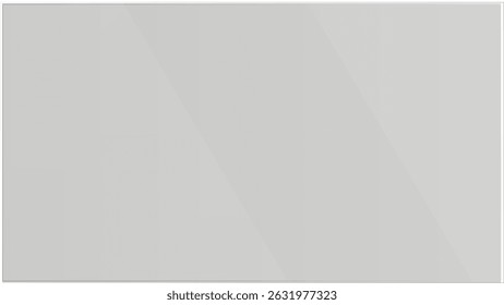 Clear, shiny acrylic sheet. Transparent plastic panel. Realistic glare and reflection on a see-through surface. Ideal for showcasing objects or designs. PNG glass