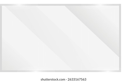 Clear, shiny acrylic sheet. Transparent plastic panel. Realistic glare and reflection on a see-through surface. Ideal for showcasing objects or designs. PNG glass