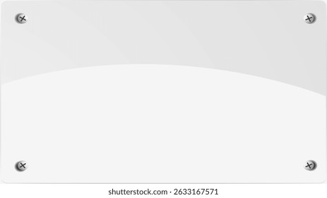 Clear, shiny acrylic sheet. Transparent plastic panel. Realistic glare and reflection on a see-through surface. Ideal for showcasing objects or designs. PNG glass