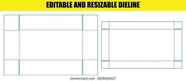 A clear and simple dieline template for flat packaging boxes designed for efficient printing and easy assembly in retail environments