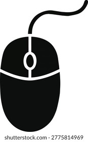A clear and simple icon of a computer mouse, featuring a classic two-button design with a scroll wheel. Essential for navigating digital interfaces.