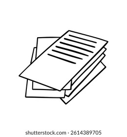 A clear and simple illustration of stacked papers, which is ideal for various office and organization themes