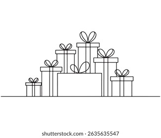 A clear and simple name for the image could be:
Colorful gift boxes set with ribbons and bows for celebrations and holidays