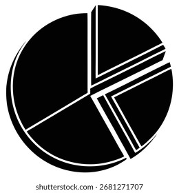 Se muestra un gráfico circular claro y simple, dividido en segmentos que representan el análisis de datos, el rendimiento del negocio y la cuota de mercado para la planificación estratégica.