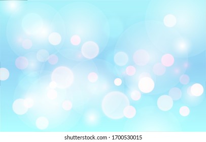 Clear Sky bokeh background. Soft blur light effect wallpaper. Abstract background bokeh blurred. Shiny bokeh light effect. Vector illustration.