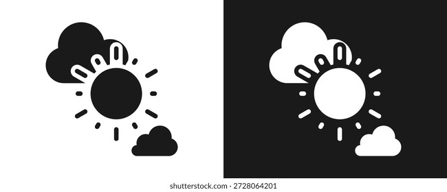 Limpar O Glifo Do Ícone De Céu Definido Em Plano De Fundo Branco E Preto
