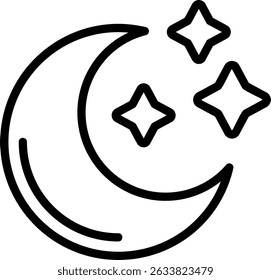 Clear Sky (Night) Outline Style Icon