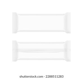 Clear snack bar packaging mockup. Vector illustration can look great on any background. Isolated on white background. Perfect for your product. EPS10.