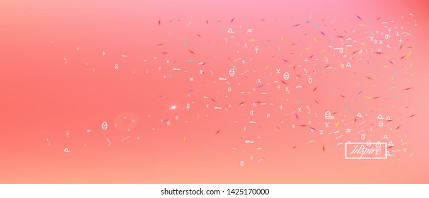 Clear space and signs confetti. Background colorful. Liquid colorific illustration. Great - new Ultra Wide backgrounds. Colorful pristine abstraction. Coral main color.