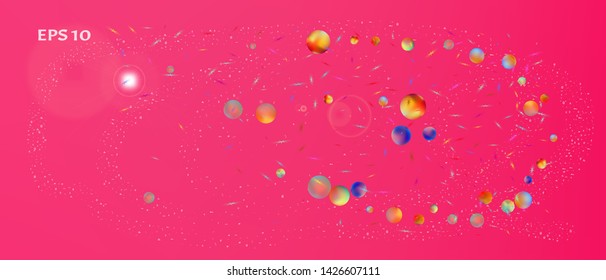 Clear space and signs confetti. Background wallpaper. Minimal colorific illustration. The good Ultra Wide themed background illustration. Colorful clean abstraction. Magneta main theme.