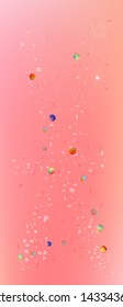 Clear space and signs confetti. Background texture. Creative colorific illustration. Ultra Wide background portrait texture. Colorful new abstraction. Coral theme.