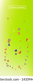 Clear space and signs confetti. Background modern. Funny colorific illustration. Ultra Wide background art inspire. Colorful pristine abstraction. Green colored theme.