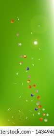 Clear space and signs confetti. Background wallpaper. Liquid colorific illustration. Remarkable Ultra Wide universe background. Colorful recent abstraction. Green colored theme.