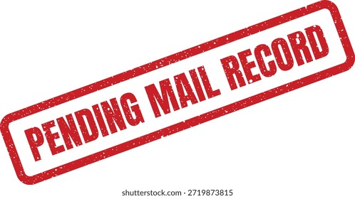 Um gráfico de carimbo claro indicando que um registro de email está com registro ou processamento pendente. Útil para comunicação e gerenciamento administrativo de e-mails.