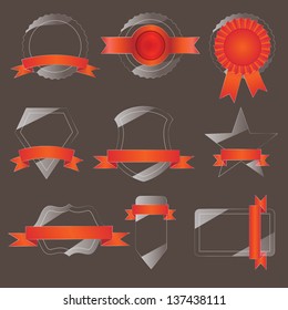 clear sticker with ribbon label set