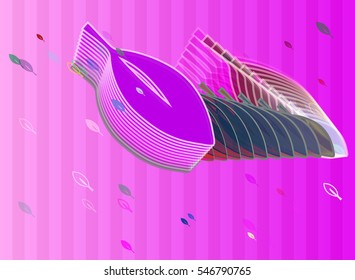 clear subtitle above foliage, vision among colorful draft