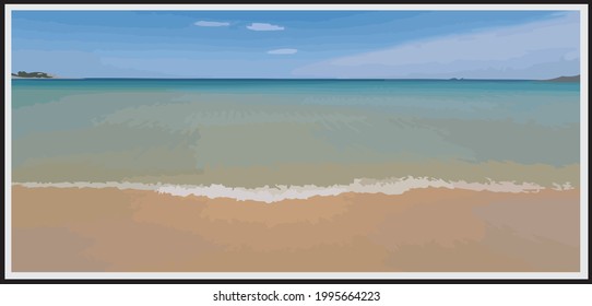 Clear Summer Sea Scenery Frame