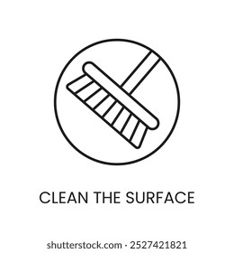 Clear Surface Wipe Line Icon Vector With Editable Stroke.