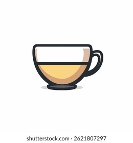 Clear teacup holds beverage flat surface minimalist