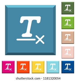 Clear text format white icons on edged square buttons in various trendy colors