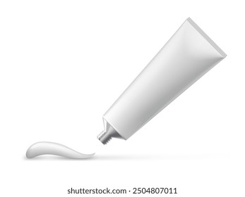 Clear Toothpaste White Plastic And Silver Tube. EPS10 Vector