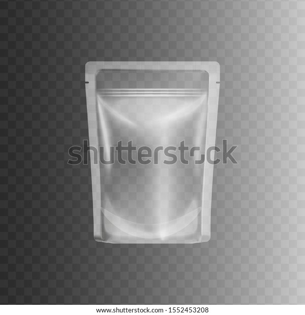 Download Clear Transparent Plastic Bag Mockup Realistic Stock Vector Royalty Free 1552453208