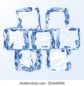 Clear transparent vector ice blocks