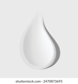 Clear transparent water drop. Liquid beauty skincare product sample  realistic vector illustration