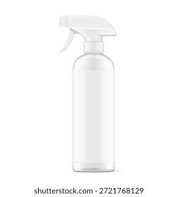Klare Abzugsspritze Flasche mockup. Vektorgrafik einzeln auf weißem Hintergrund. Perfekt für die einfache Anpassung und Bearbeitung Ihres Designs für Haushalt, Reinigung, Gartenarbeit und etc. EPS10.