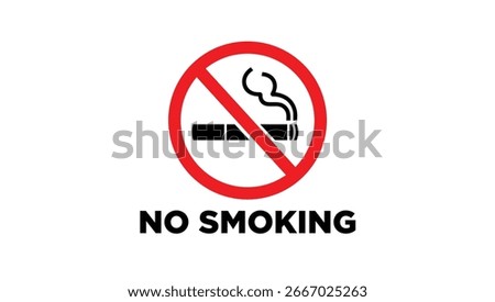 A clear and universally recognized no smoking symbol, indicating a smoke-free environment. This sign is crucial for public health and safety regulations.
