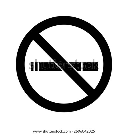 A clear and universally recognized no smoking sign indicating a prohibition against lighting cigarettes or smoking in the area.