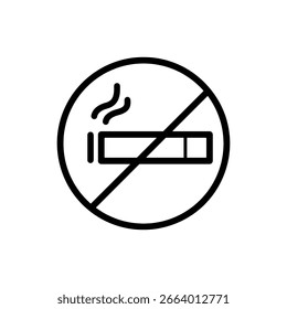 A clear, universally recognized symbol indicating a prohibition against smoking, often used in public spaces and on signage.