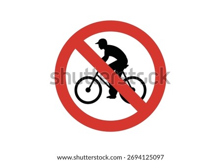 A clear, universally recognized traffic sign indicating that cycling is prohibited in this area.