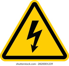 Clear vector graphic depicting electrical danger. Essential for safety signage and industrial design. Represents caution and potential risk.