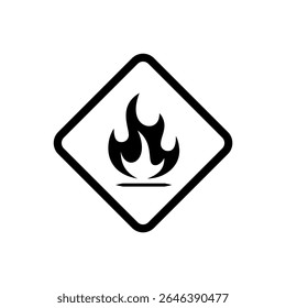 Sinal de aviso de perigo de incêndio inflamável	
