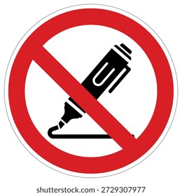 A clear vector illustration of a no marker sign, ideal for schools, offices, or public spaces where writing is prohibited.