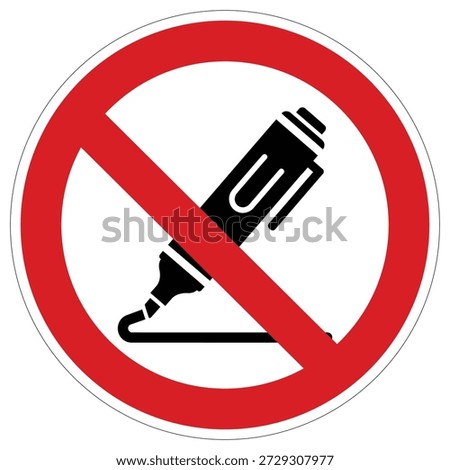 A clear vector illustration of a no marker sign, ideal for schools, offices, or public spaces where writing is prohibited.