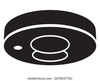 Una representación visual clara de un detector de monóxido de carbono, presentado como un gráfico limpio aislado sobre un fondo blanco.
