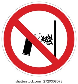 A clear visual warning symbol indicating that graffiti and vandalism are strictly prohibited to protect property.