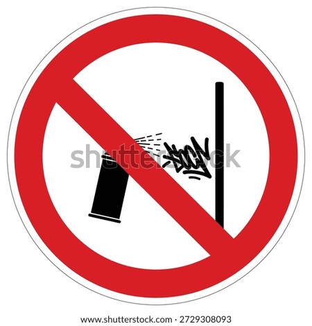 A clear visual warning symbol indicating that graffiti and vandalism are strictly prohibited to protect property.