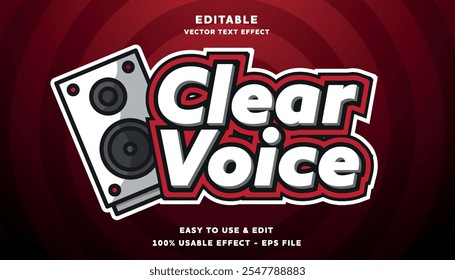 clear voice editable text effect with modern and simple style