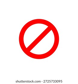 Una señal de advertencia clara con un círculo rojo en negrita y una línea diagonal sobre un fondo blanco, que indica prohibición o restricción.