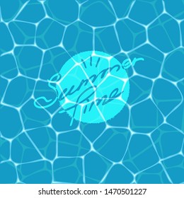 Clear water background template and summer slogan.