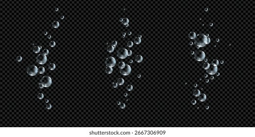 Clear water bubble transparent floating abstract round shiny isolated transparency background clean purity freshness liquid