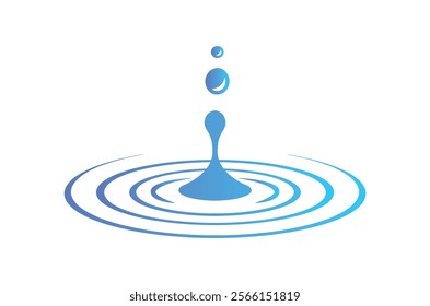 Clear Water drop with circular waves