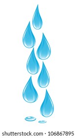 Clear water drops