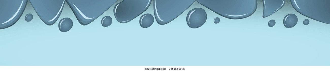 Clear water drops border. Drop frame banner