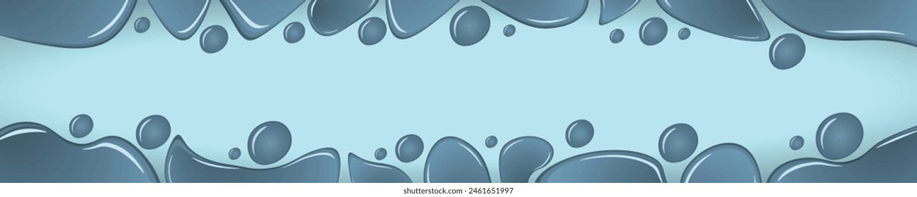 Clear water drops border. Drop frame banner